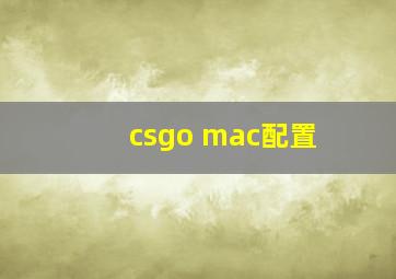 csgo mac配置